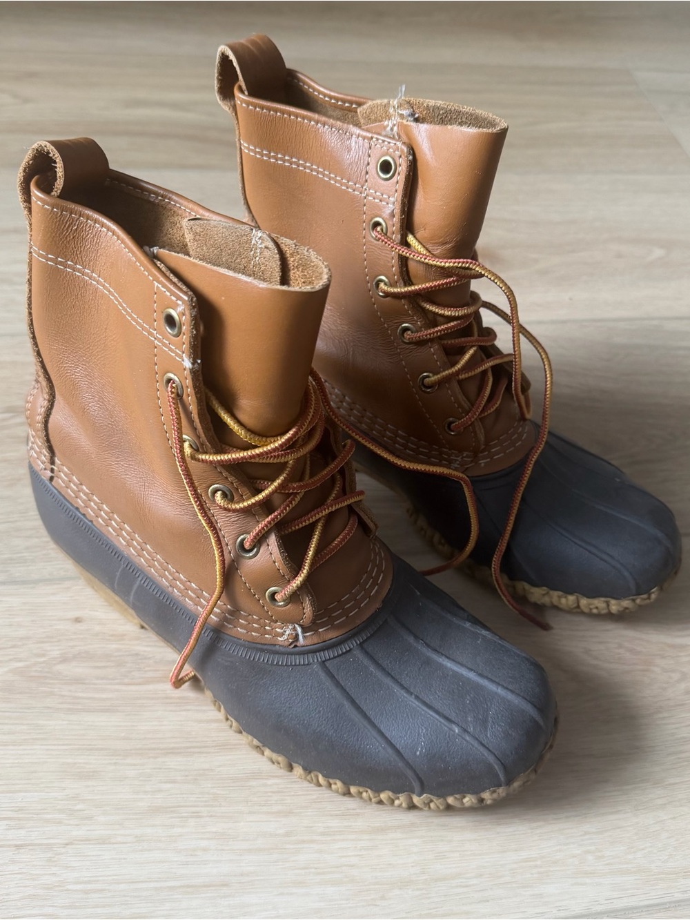 L.L. Bean Tan and Dark Brown Classic Duck Boots